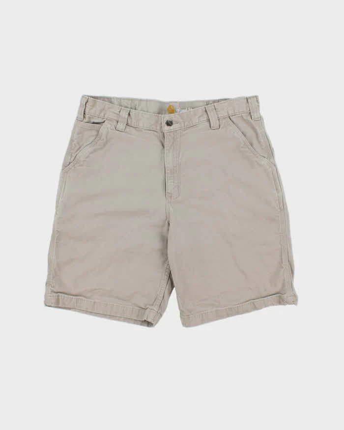 Vintage Carhartt Desert Khaki Canvas Relaxed Fit Workwear Shorts - W36